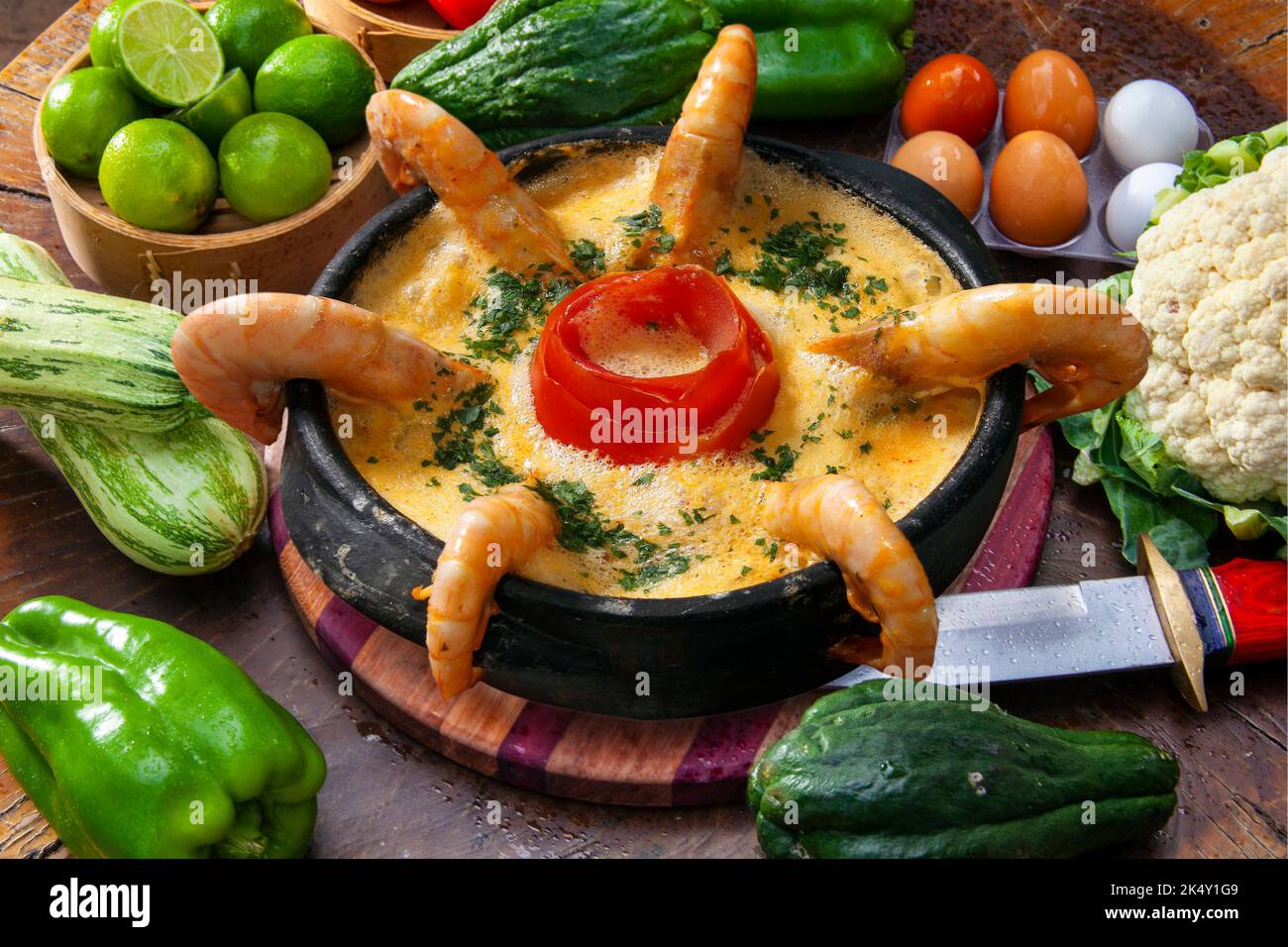 Specialità di pesce e gamberetti Foto Stock