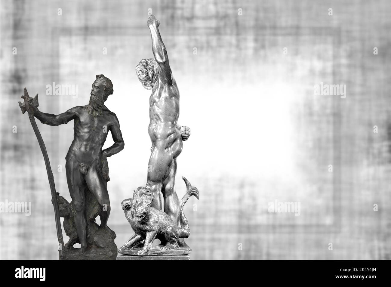 Raffigurazione di autentiche statue dell'antica Roma di Plutone re del mondo sotterraneo dei metalli e delle pietre preziose Foto Stock