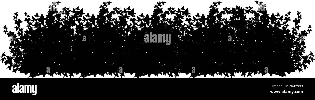 Arbusto giardino realistico, cespuglio stagionale, bosso, albero corona cespuglio fogliage.Set di piante nere ornamentali in forma di hedge.for decorare di un parco, un giardino o una recinzione. Illustrazione Vettoriale