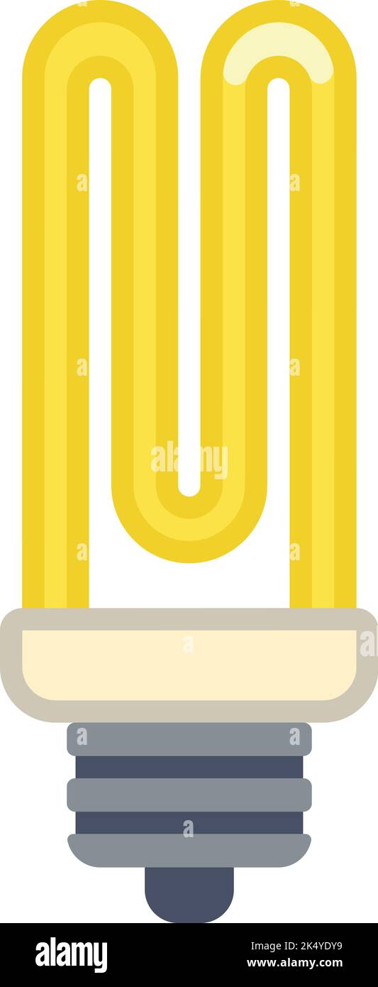 Icona lampada fluorescente. Simbolo di luce elettrica gialla Illustrazione Vettoriale