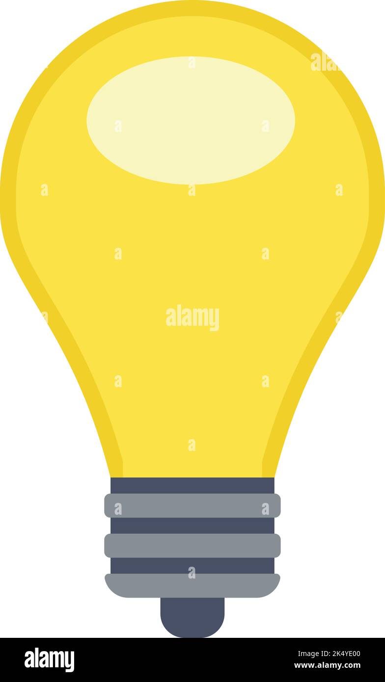 Icona a colori idea. Simbolo della lampadina. Segnale lampada Illustrazione Vettoriale