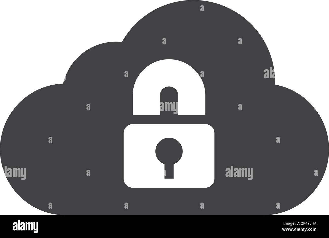 Simbolo di blocco cloud. Icona del servizio di protezione dei dati Illustrazione Vettoriale