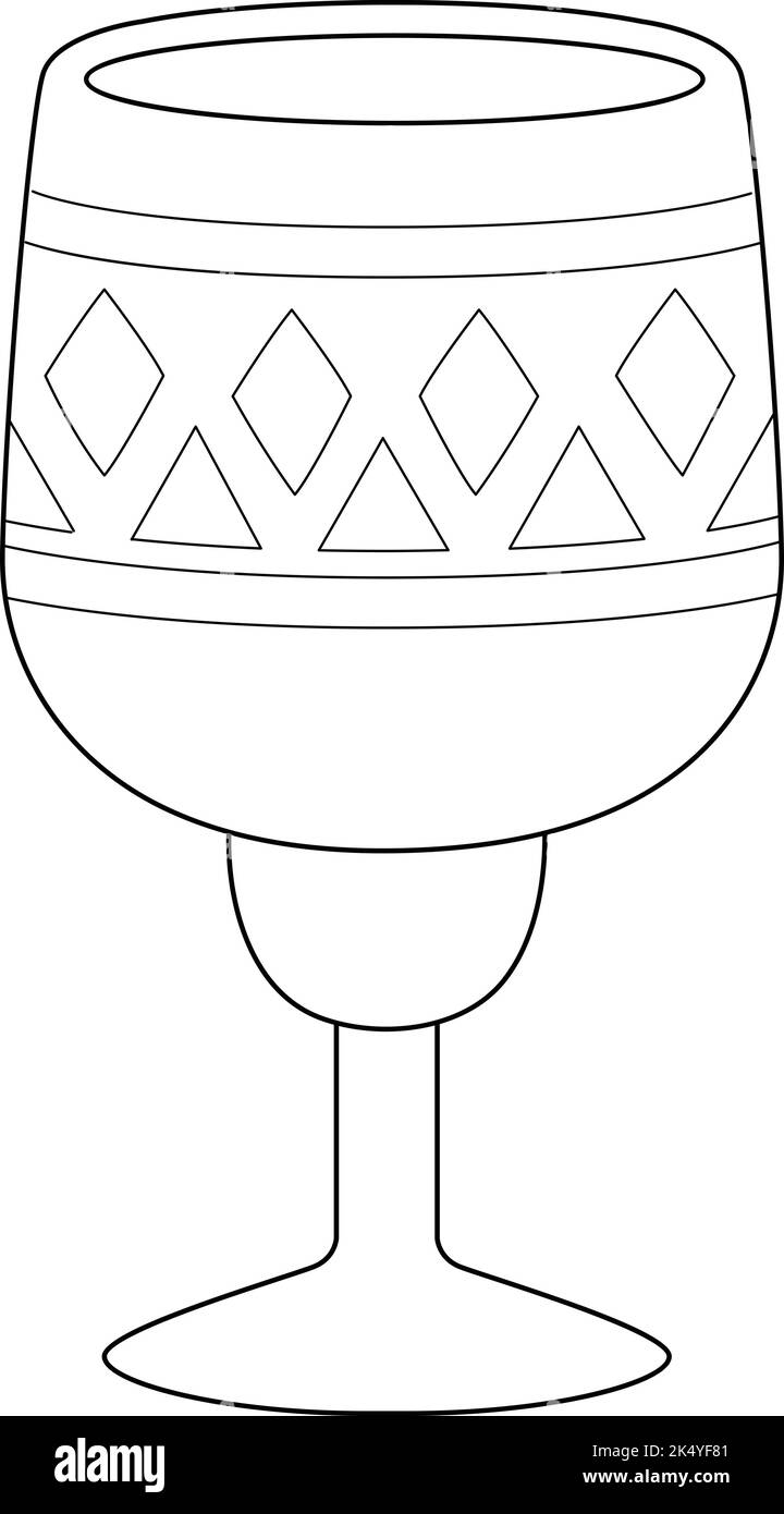 Kwanzaa Unity Cup colorazione isolata pagina per bambini Illustrazione Vettoriale