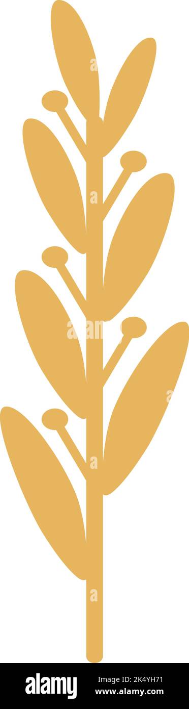 Icona dell'orecchio in grana. Simbolo di segale giallo. Raccolto di fattoria Illustrazione Vettoriale