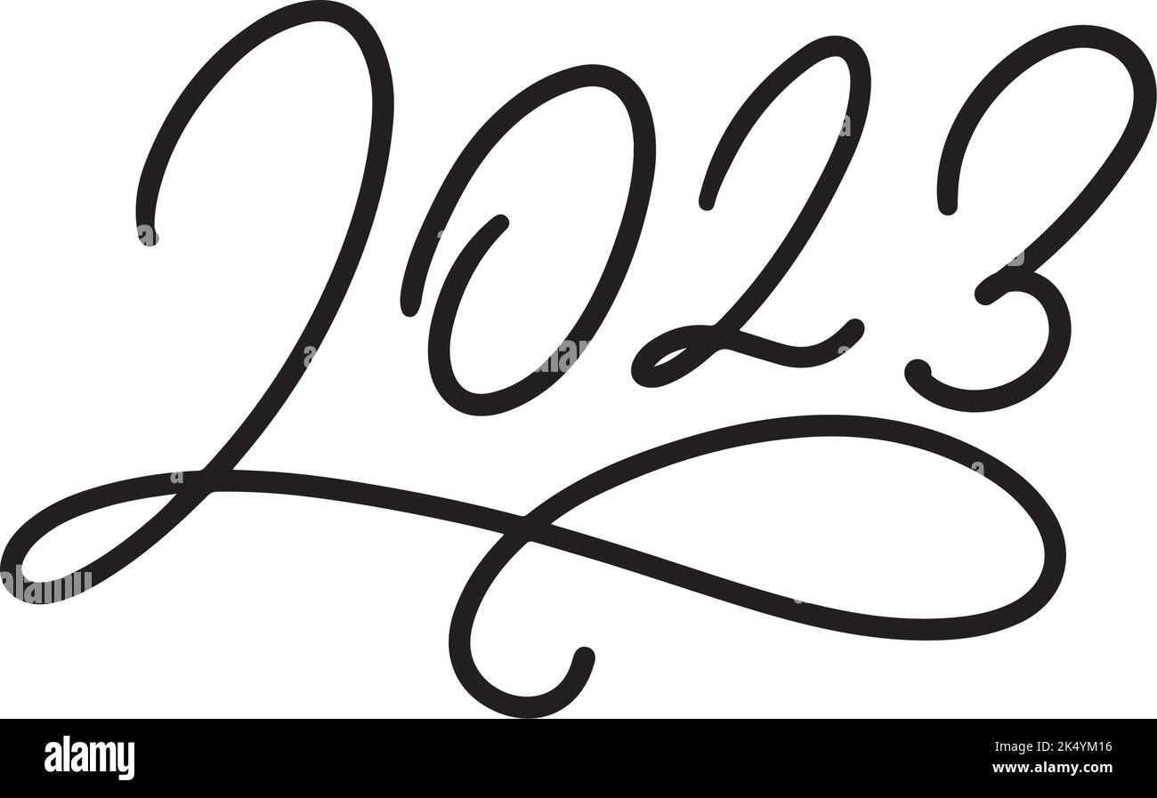 2023 nuovo anno, grande design per qualsiasi scopo. Biglietto d'auguri per le festività. Stagione del festival. Disegno vettoriale. Elegante lusso. Buon poster anno nuovo 2022 Illustrazione Vettoriale