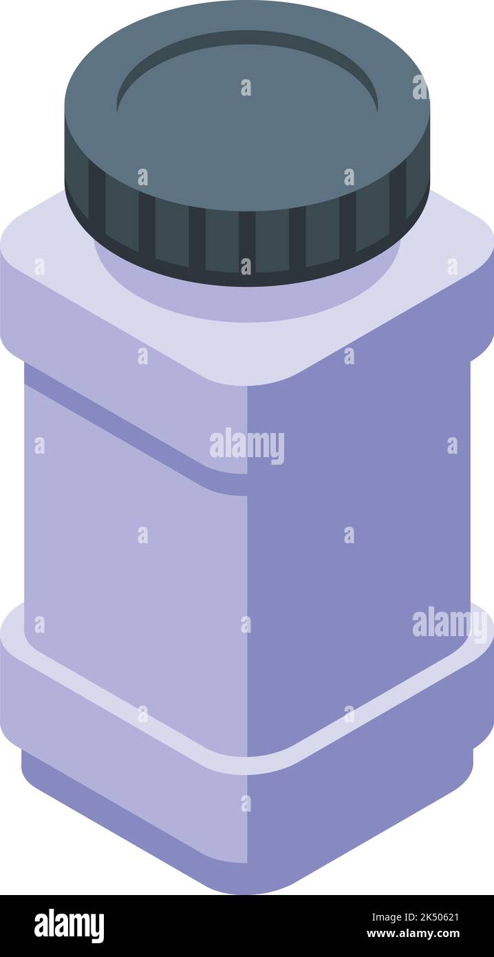 Icona snack vaso vettore isometrico. Sacchetto per alimenti. Distributore automatico Illustrazione Vettoriale
