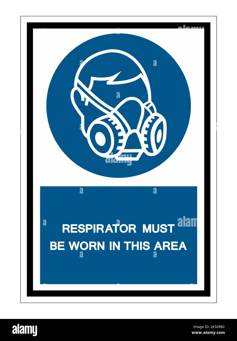 Il respiratore deve essere indossato in quest'area simbolo Isola su sfondo bianco, Vector Illustration EPS.10 Illustrazione Vettoriale