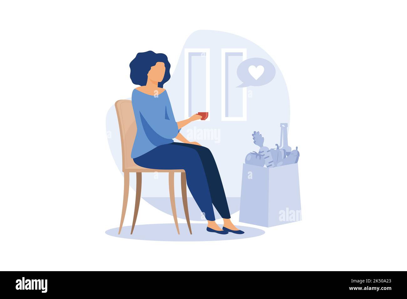 Stile di vita minimalista concetto astratto illustrazione vettoriale. Consumi minimalisti, riduzione degli acquisti, vita semplice, meno oneri finanziari, spese basse l Illustrazione Vettoriale