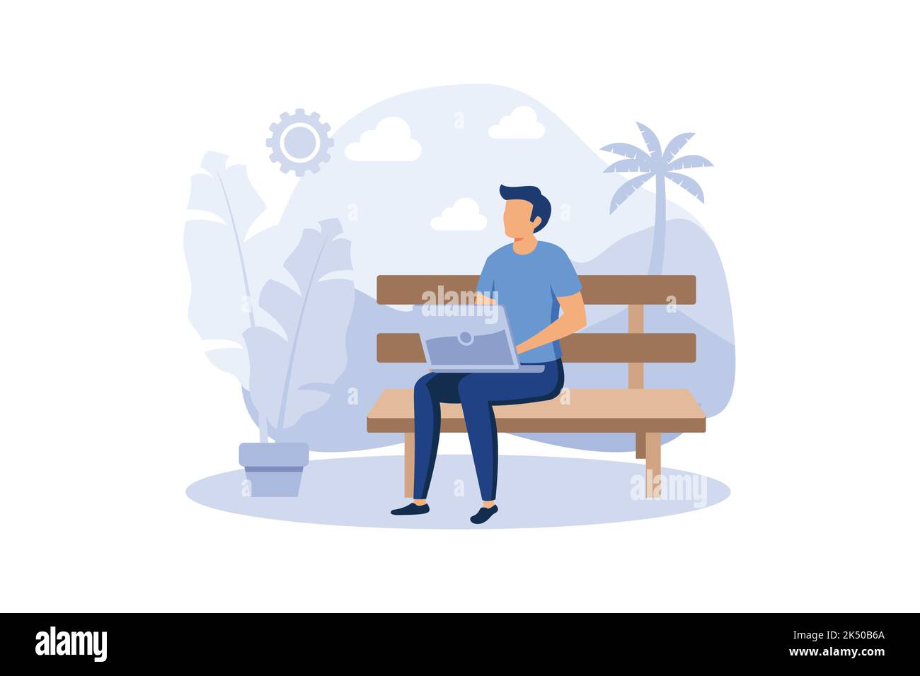 Illustrazione vettoriale del concetto astratto di downshifting. Vita semplice, stile di vita minimale, fuga dalla grande città, vita senza stress, downshifting stagionale, redu Illustrazione Vettoriale