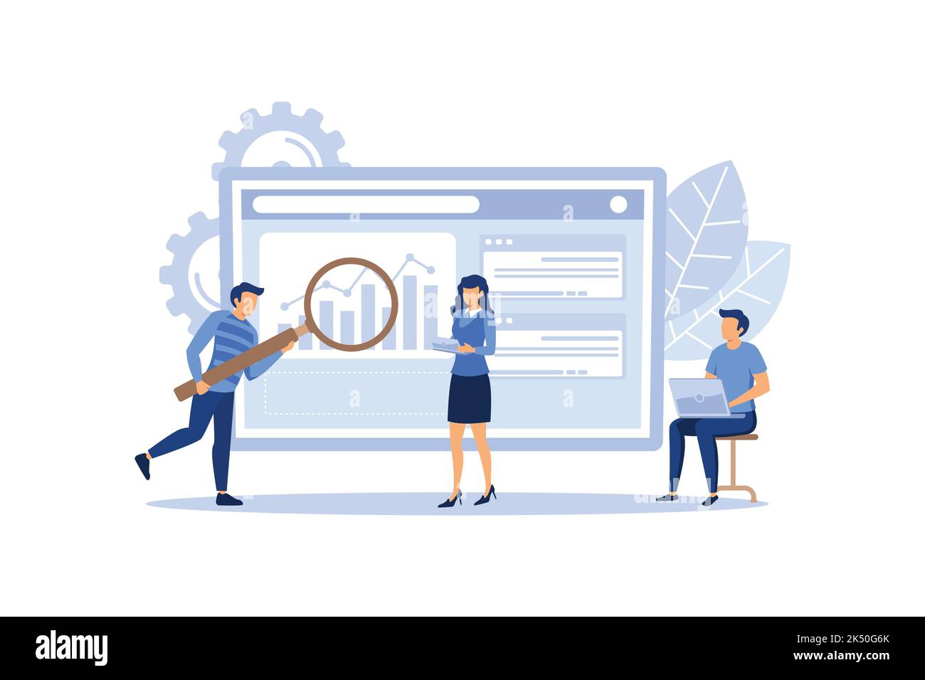 Concetto di investimento aziendale, che mostra alle persone risparmiare denaro per investire in Un futuro migliore, adatto per landing page, UI, Web, scheda di introduzione alle app, editoriale, Illustrazione Vettoriale