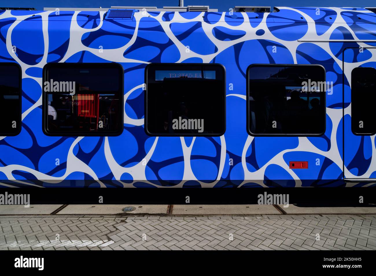 Berlin, Innotrans 2022, Stadler Wasserstoff-Zug Flirt H2 für Contea di San Bernadino // Berlin, Innotrans 2022, Stadler Hydrogen Train Type Flirt H2 for Foto Stock