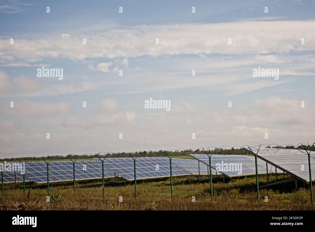 Centrale solare nella regione di Odesa, Ucraina Foto Stock