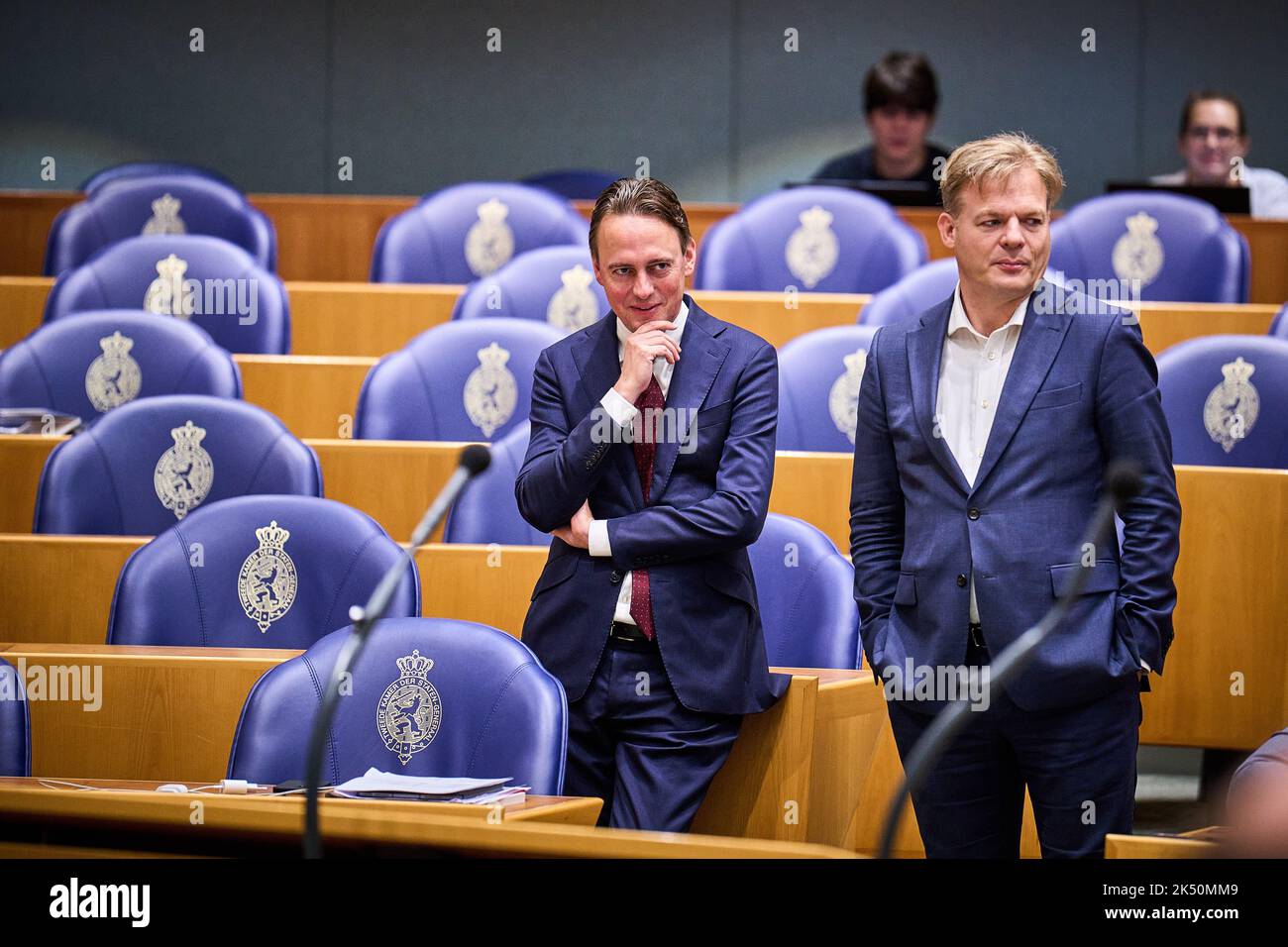 2022-10-05 10:21:54:19 L'AIA - i parlamentari Pieter Omtzigt e Henk Nijboer (PvdA) durante il primo giorno delle riflessioni finanziarie generali. Il Parlamento discute gli aspetti finanziari del bilancio nazionale presentati nella giornata del bilancio. ANP PHIL NIJHUIS olanda fuori - belgio fuori Foto Stock