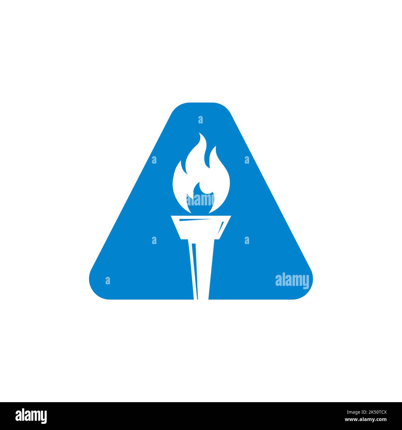 Lettera iniziale Concetto di torcia con icona di fuoco e torcia simbolo vettoriale Illustrazione Vettoriale