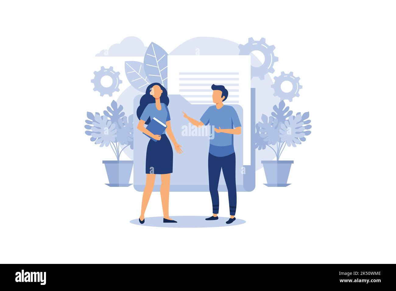 Cartella di archiviazione documenti blu, illustrazione piatta vettoriale, archiviazione cloud, elaborazione dati, invio messaggi, illustrazione per l'introduzione sul mercato di disegno di fotoricettore e pri Illustrazione Vettoriale