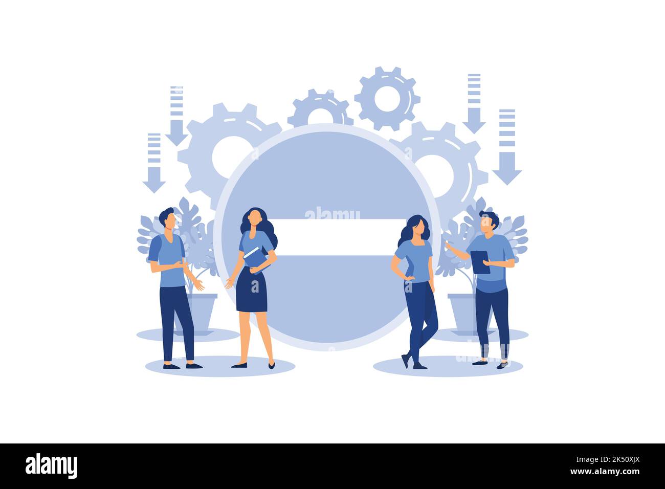 problemi sul lavoro, stress, lavoro, fatica, emozioni, frustrazione, punti deboli flat vettoriale illustrazione Illustrazione Vettoriale