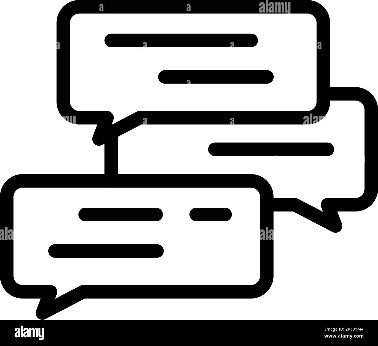 Vettore di contorno dell'icona della conversazione testuale. Speach elezione. Retorica oratoria Illustrazione Vettoriale