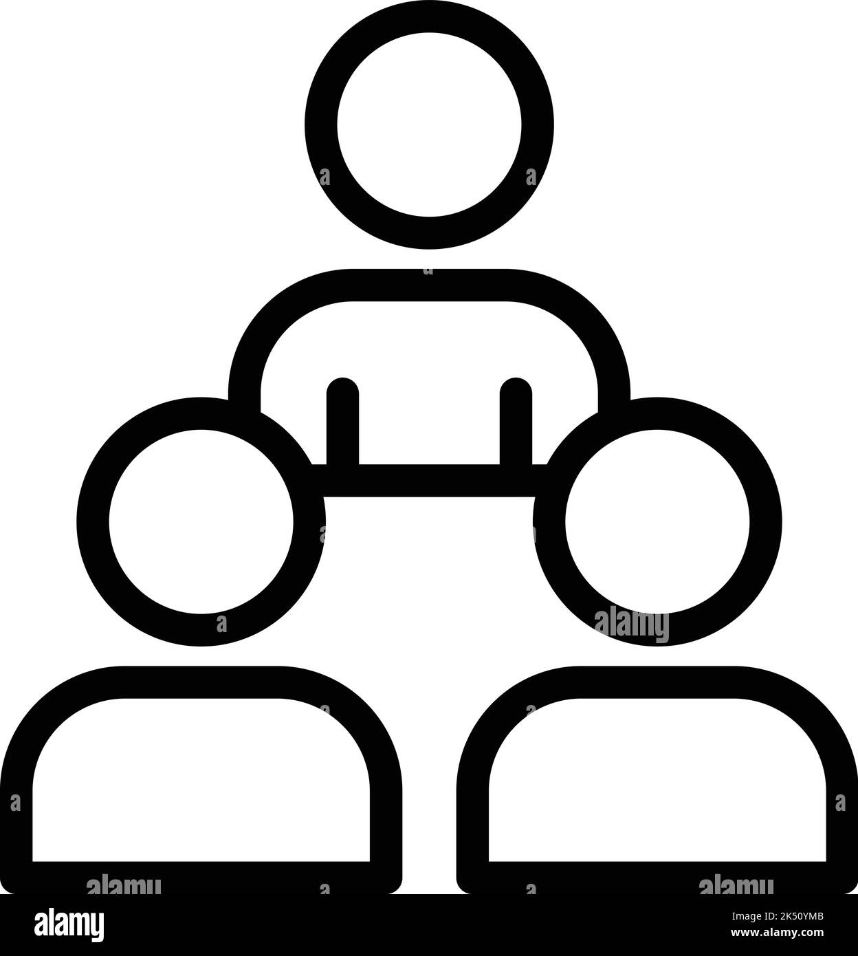 Icona del gruppo retorico vettore di contorno. Elezione degli studenti. Discorso oratorio Illustrazione Vettoriale