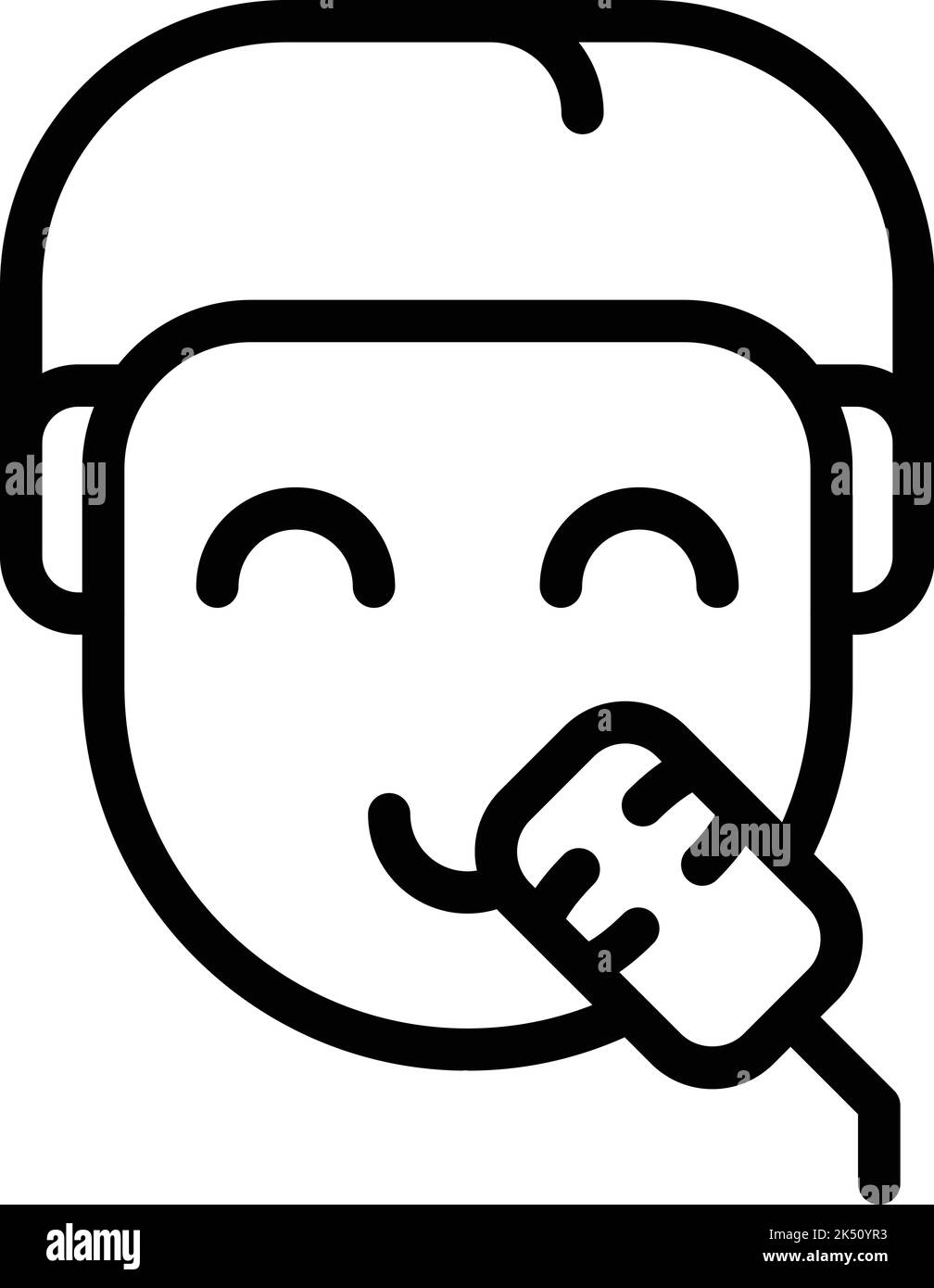 Vettore di contorno dell'icona del parlato della classe. Pubblico elettorale. Retorica oratoria Illustrazione Vettoriale