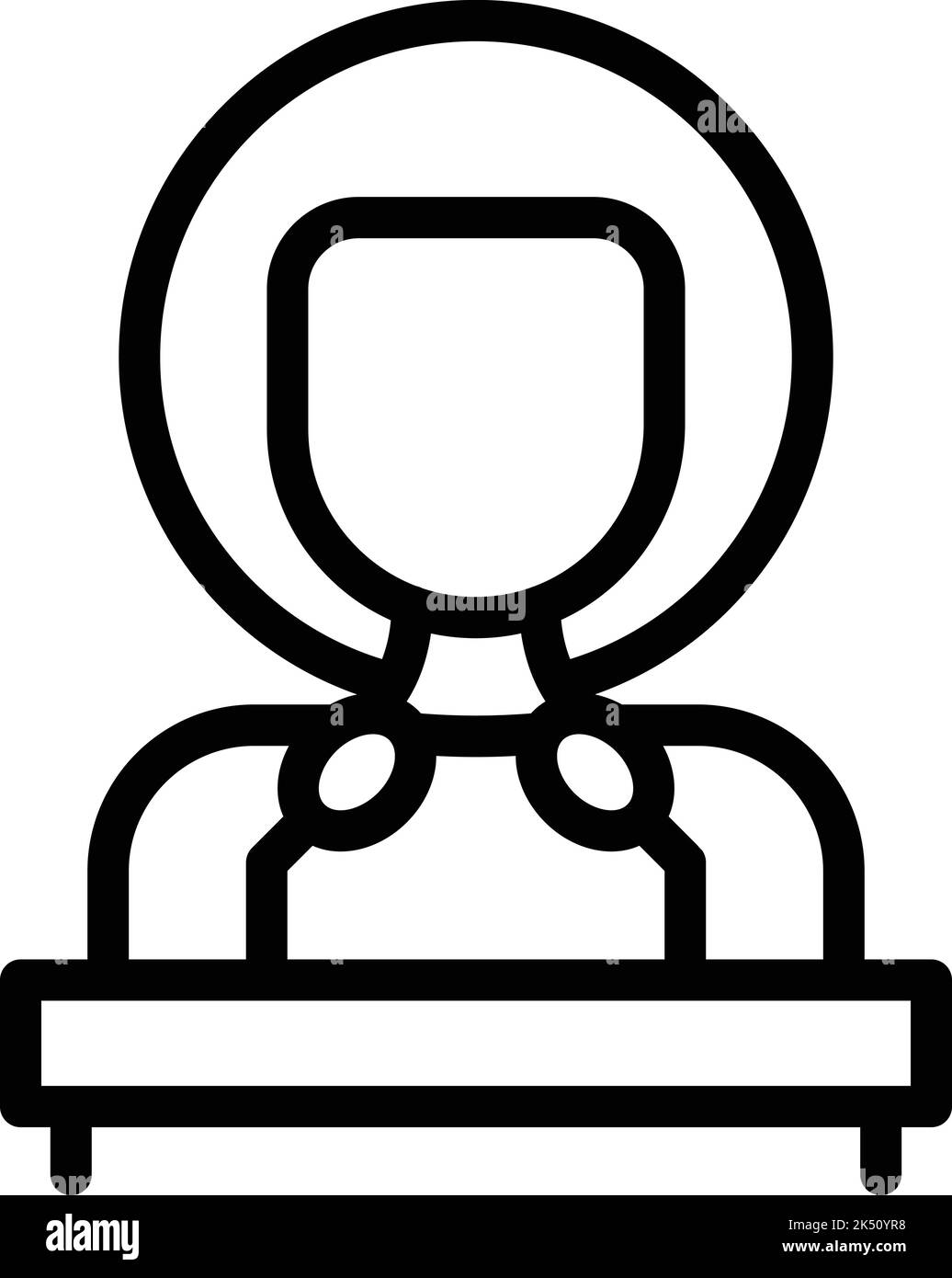 Vettore contorno icona voce donna. Speach pubblico. Scuola studentesca Illustrazione Vettoriale