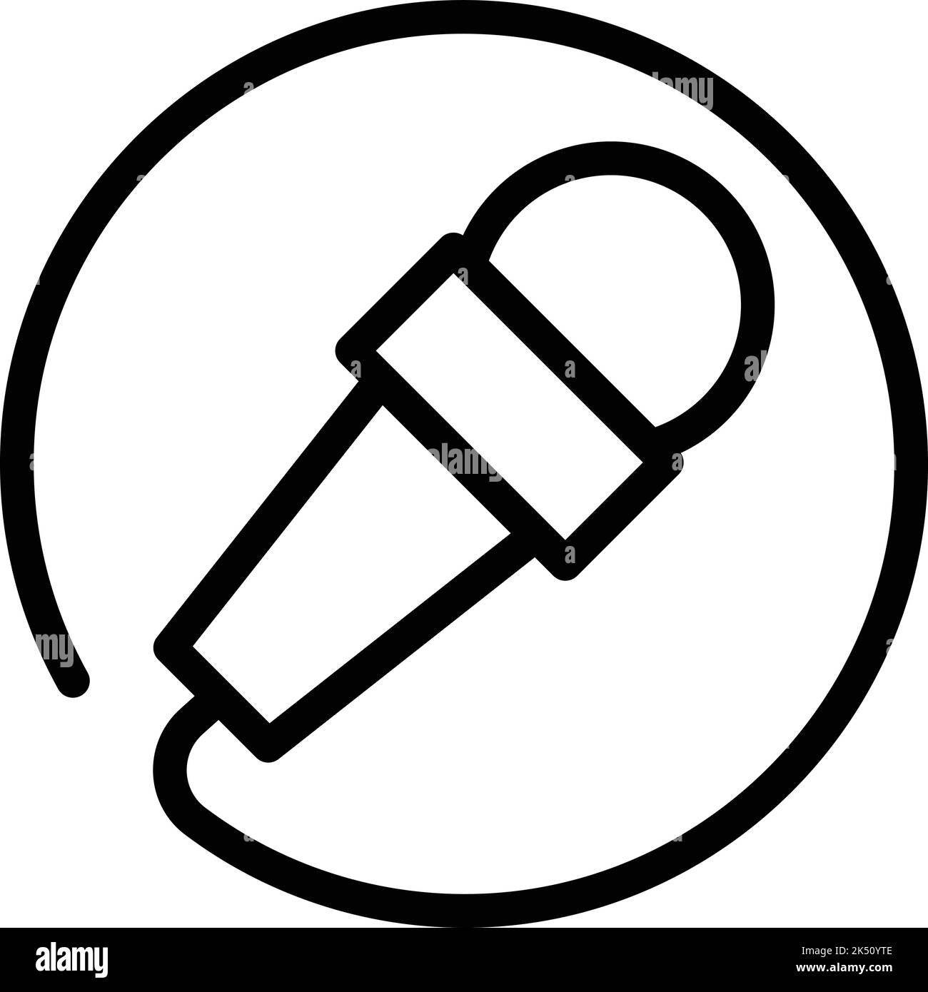 Vettore contorno icona microfono altoparlante. Eluizione speach. Discorso oratorio Illustrazione Vettoriale