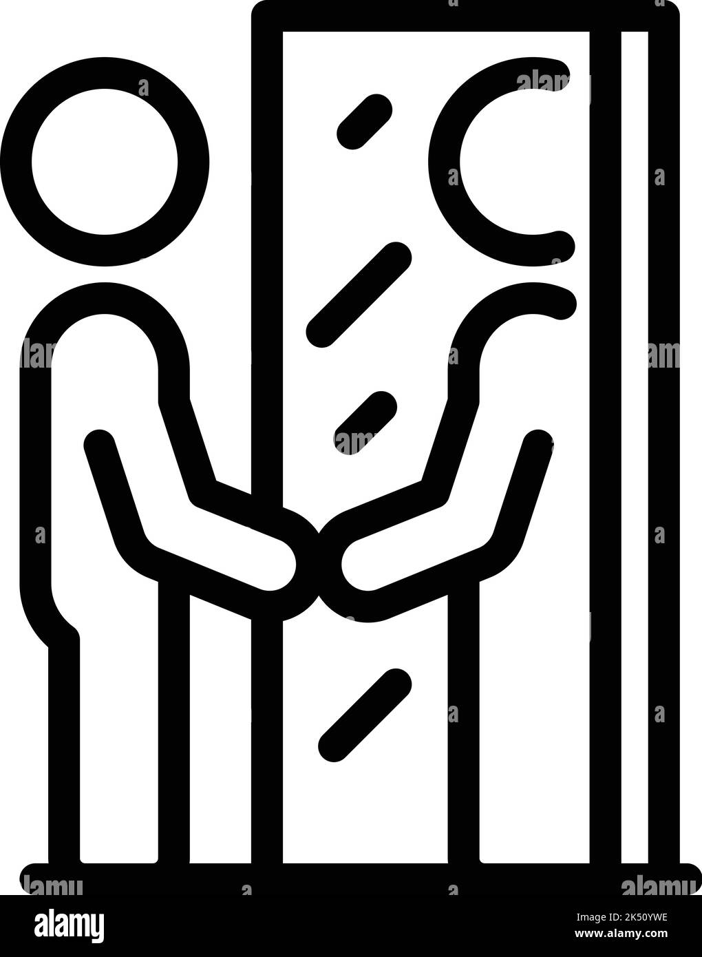 Icona di speach accademico vettore di contorno. Retorica oratoria. Eluizione vocale Illustrazione Vettoriale