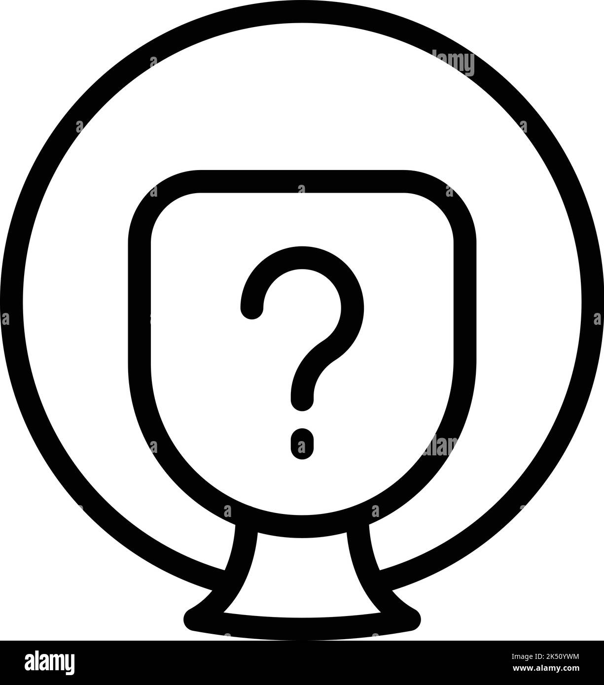 Vettore di contorno icona dibattito domanda. Studente pubblico. Discorso oratorio Illustrazione Vettoriale