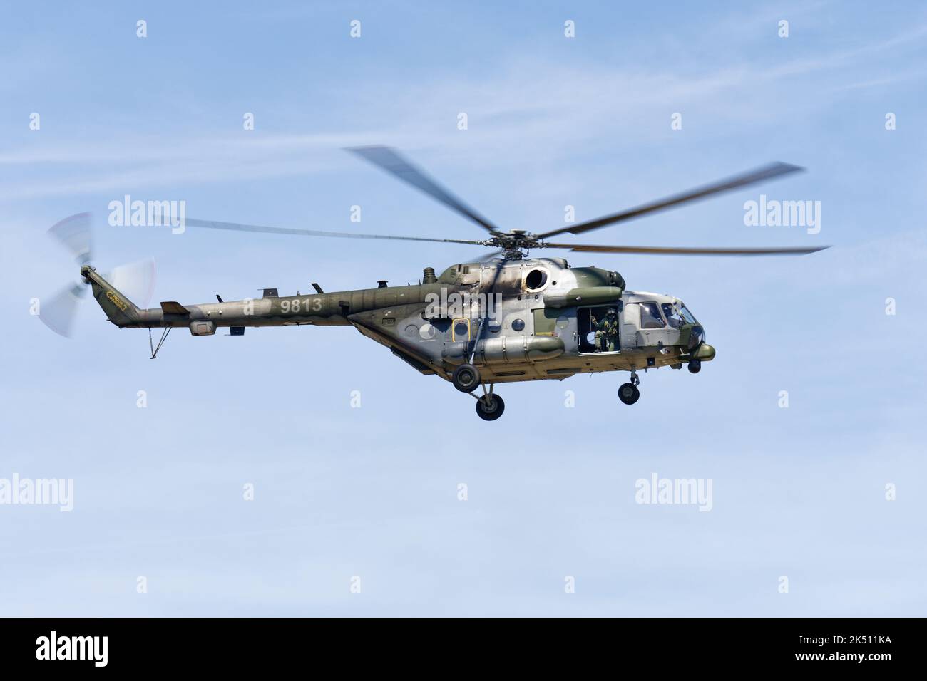 MIL MI-171s Military Transport Helicopter della Czech Air Force dimostra al RAF Fairford come parte del Royal International Air Tattoo Foto Stock