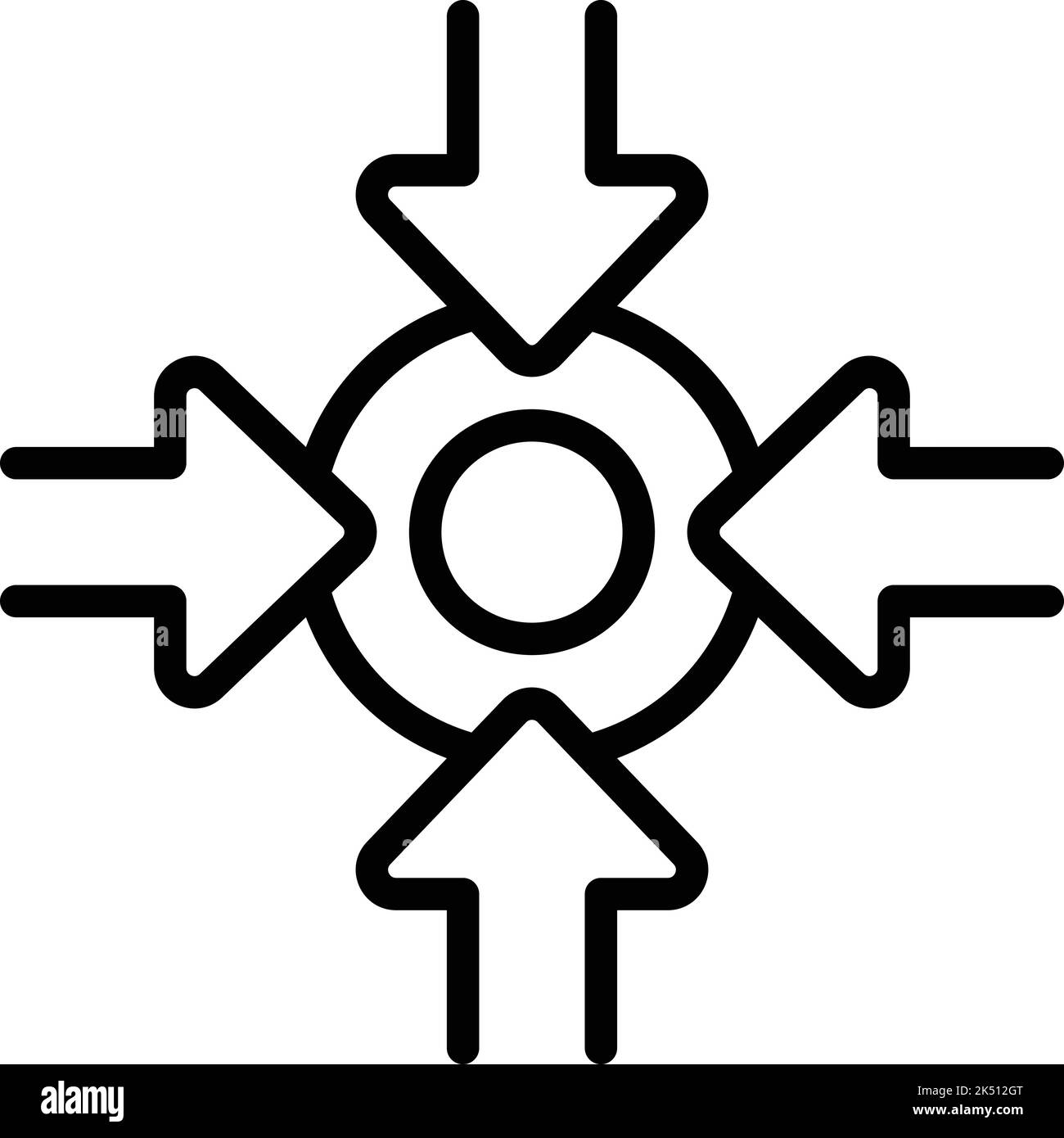 Vettore di contorno dell'icona dello schema di riduzione della sollecitazione. Salute mentale. Meditate l'anima Illustrazione Vettoriale
