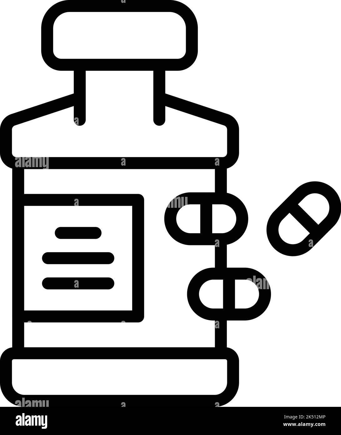 Pillole di riduzione dello stress icona contorno vettore. Salute mentale. Centro benessere Soul Illustrazione Vettoriale