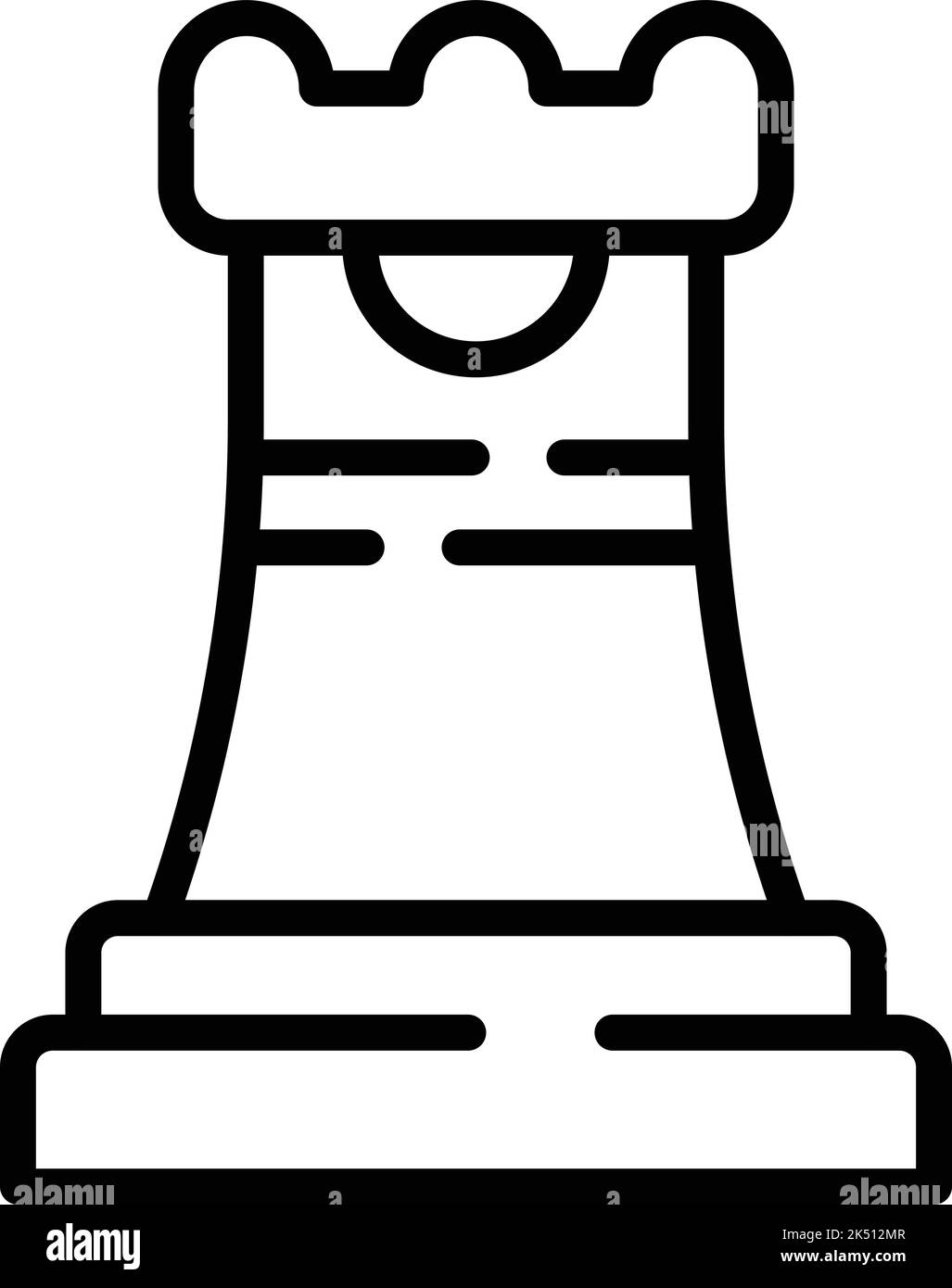 Icona riduzione torre vettore di contorno. Stress mente. Meditate l'anima Illustrazione Vettoriale