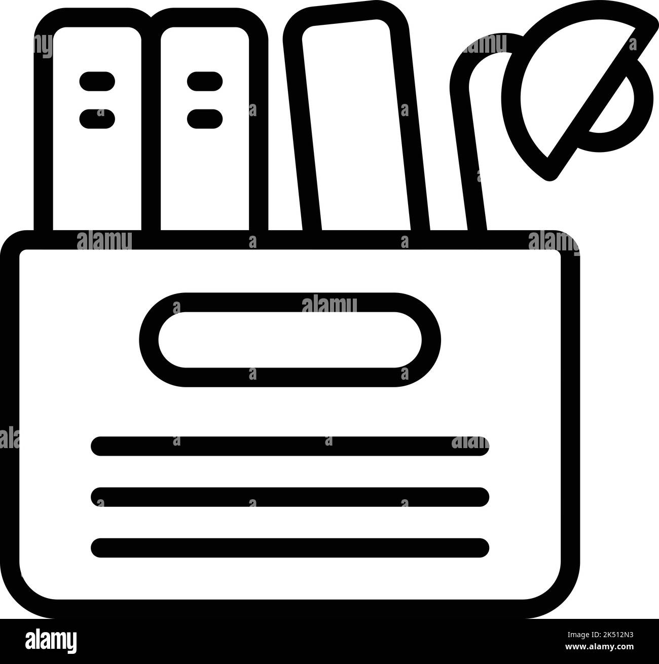 Vettore contorno icona casella cartella Office. Riduzione delle sollecitazioni. Anima di salute Illustrazione Vettoriale