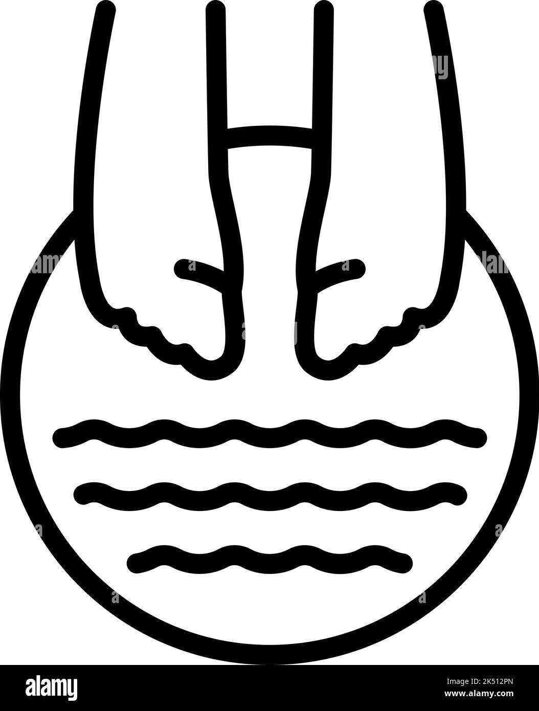 Vettore di contorno icona riduzione stress spa. Calma salute. Meditate il corpo Illustrazione Vettoriale