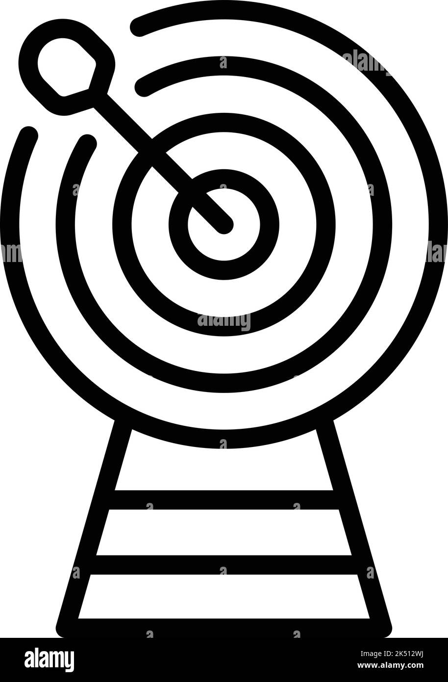 Meditate il vettore di contorno dell'icona di destinazione. Riduzione delle sollecitazioni. Illustrazione Vettoriale