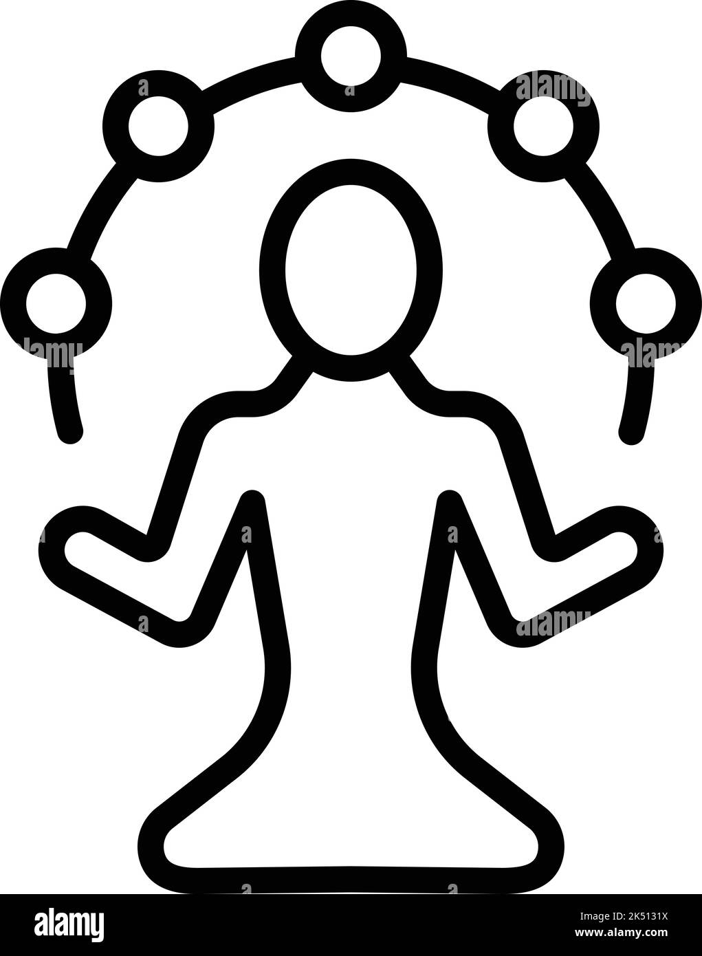 Meditation spa icona contorno vettore. Stress mente. Massaggio benessere Illustrazione Vettoriale