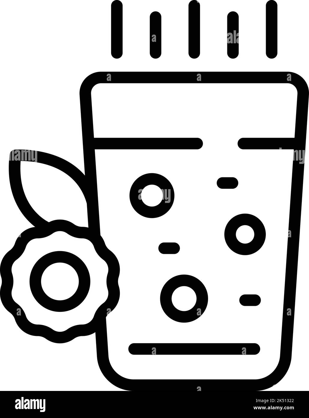 Detossificazione succo icona contorno vettore. Riduzione delle sollecitazioni. Calma mentale Illustrazione Vettoriale