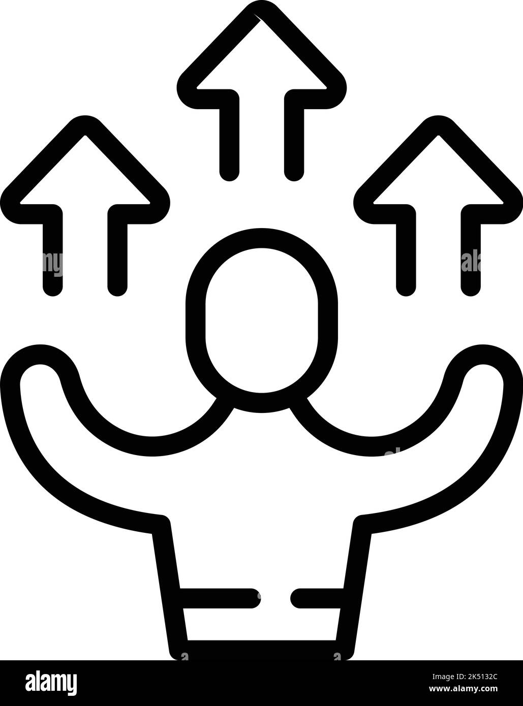 Livellare il vettore di contorno dell'icona. La mente del centro benessere. Calma salute Illustrazione Vettoriale