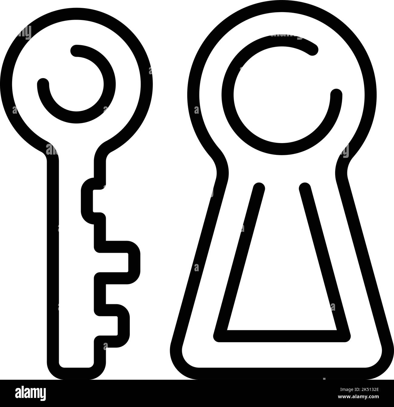 Vettore di contorno dell'icona della mente di controllo chiave. Riduzione delle sollecitazioni. Calma salute Illustrazione Vettoriale