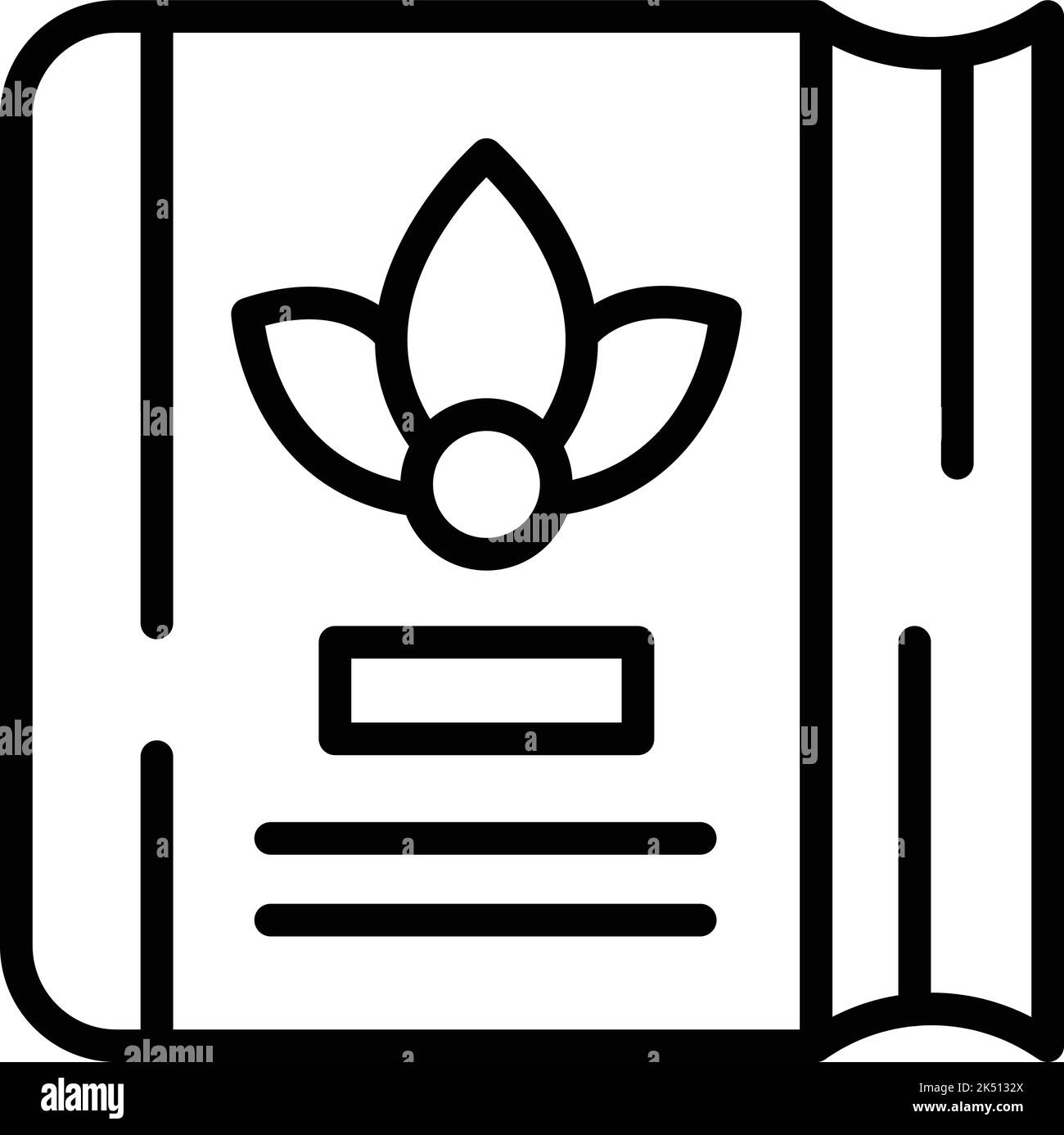 Spa libro icona contorno vettore. Mente di sé. Massaggio anima Illustrazione Vettoriale