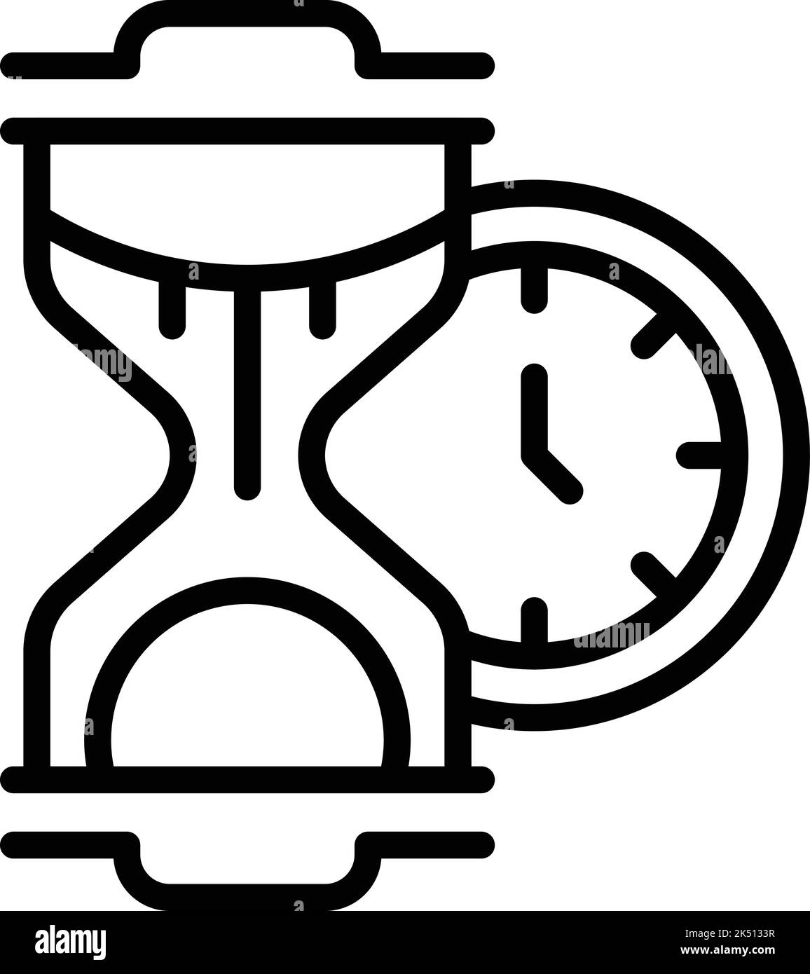 Meditate icona clessidra contorno vettore. Riduzione delle sollecitazioni. Anima di salute Illustrazione Vettoriale