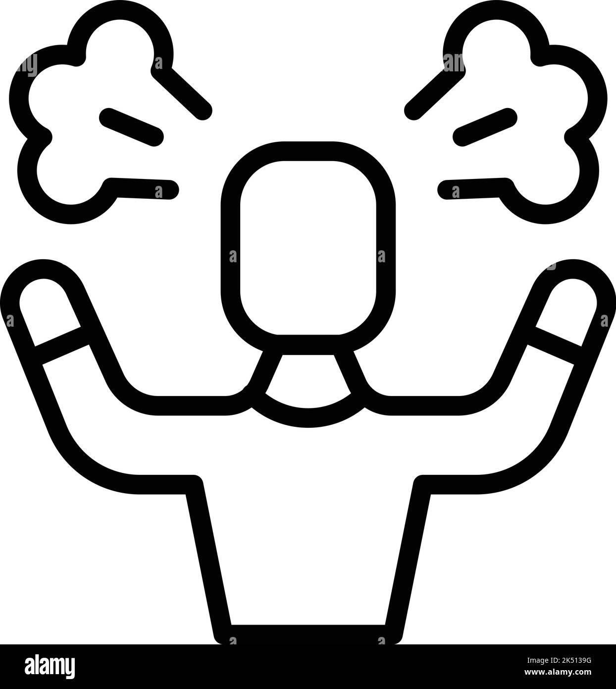 Icona riduzione sollecitazione vettore contorno. Corpo. Calma salute Illustrazione Vettoriale