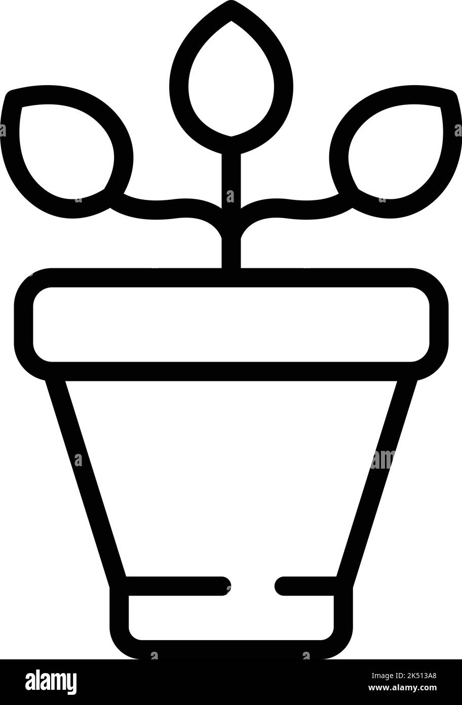 Vettore contorno icona vaso impianto. Centro benessere Soul. Riduzione delle sollecitazioni Illustrazione Vettoriale