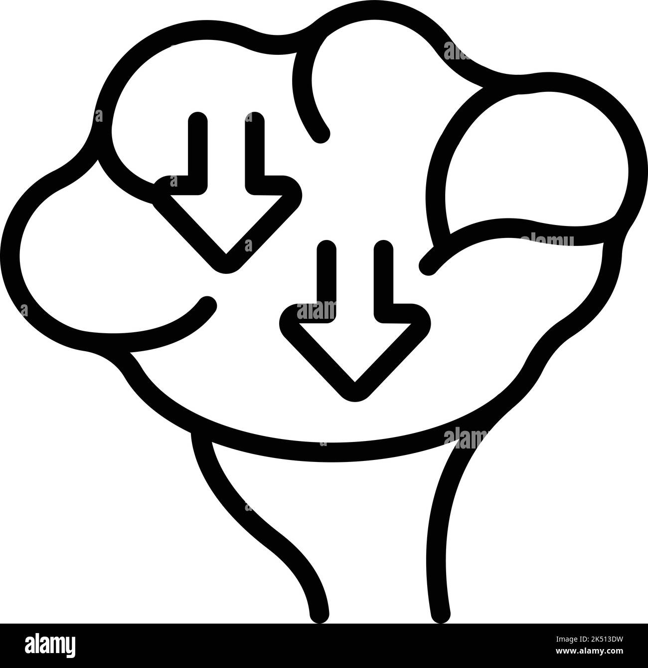 Vettore di contorno dell'icona di calma sotto sforzo. Salute meditate. Corpo Illustrazione Vettoriale