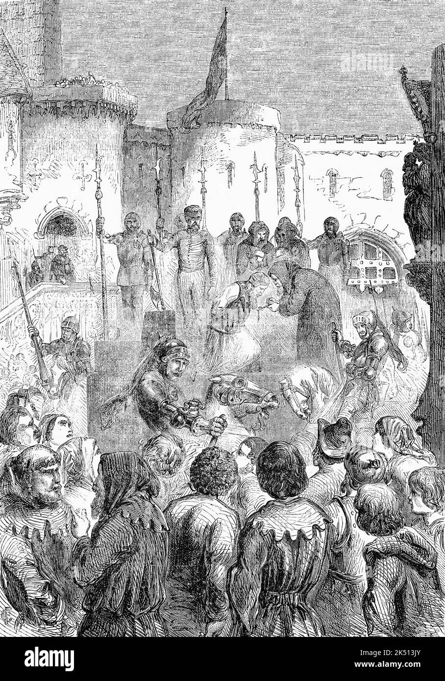 L'esecuzione nel 1405 di Richard de Scrope, l'arcivescovo di York, che con il conte di Westmoreland si ribellò durante la rivolta settentrionale contro il re Enrico IV Scrope fu il primo capo religioso ad essere giustiziato dalla corona. Foto Stock