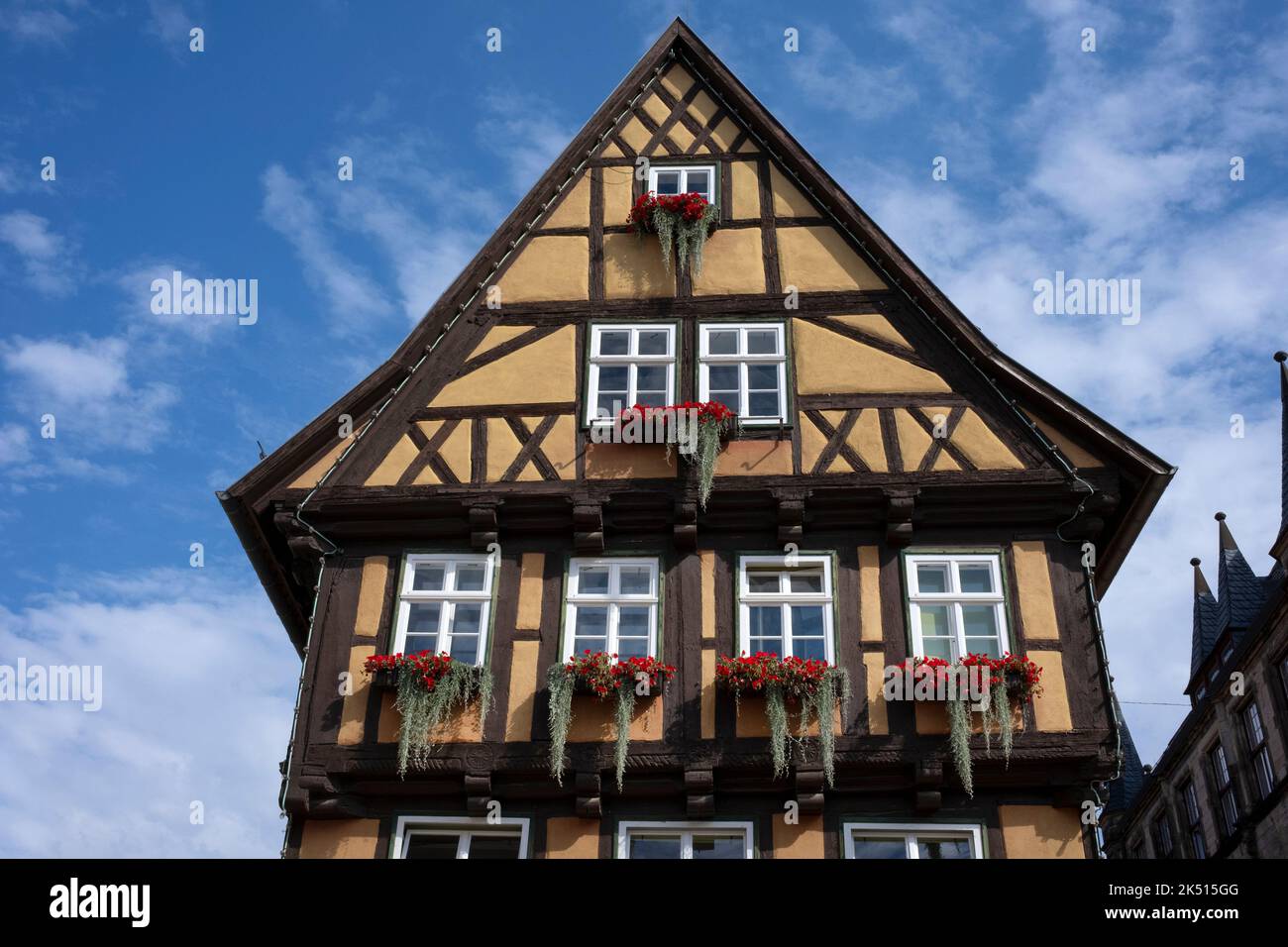 Quedlinburg, città patrimonio dell'umanità dell'UNESCO nella bassa Sassonia, Germania Foto Stock