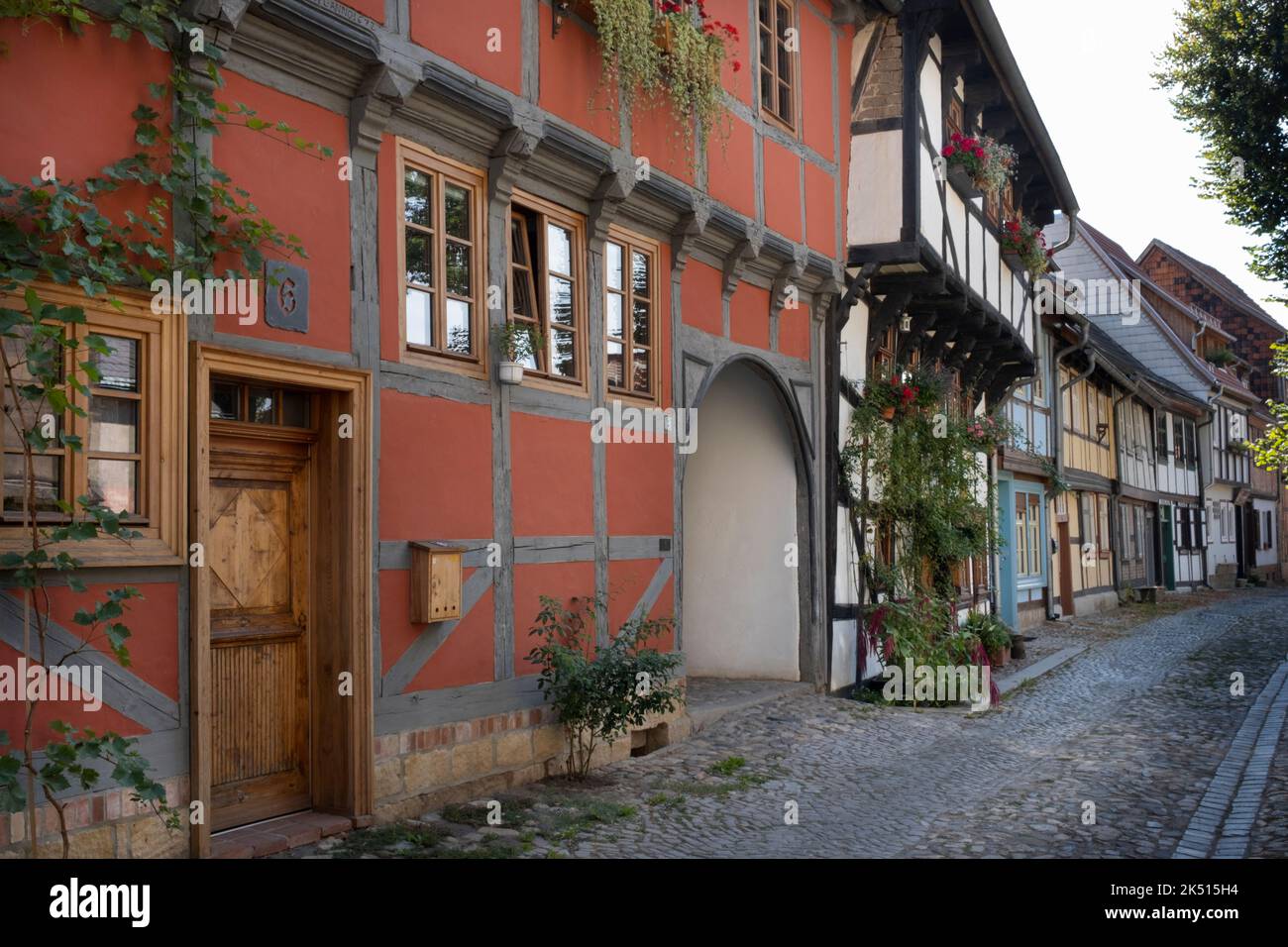 Quedlinburg, città patrimonio dell'umanità dell'UNESCO nella bassa Sassonia, Germania Foto Stock