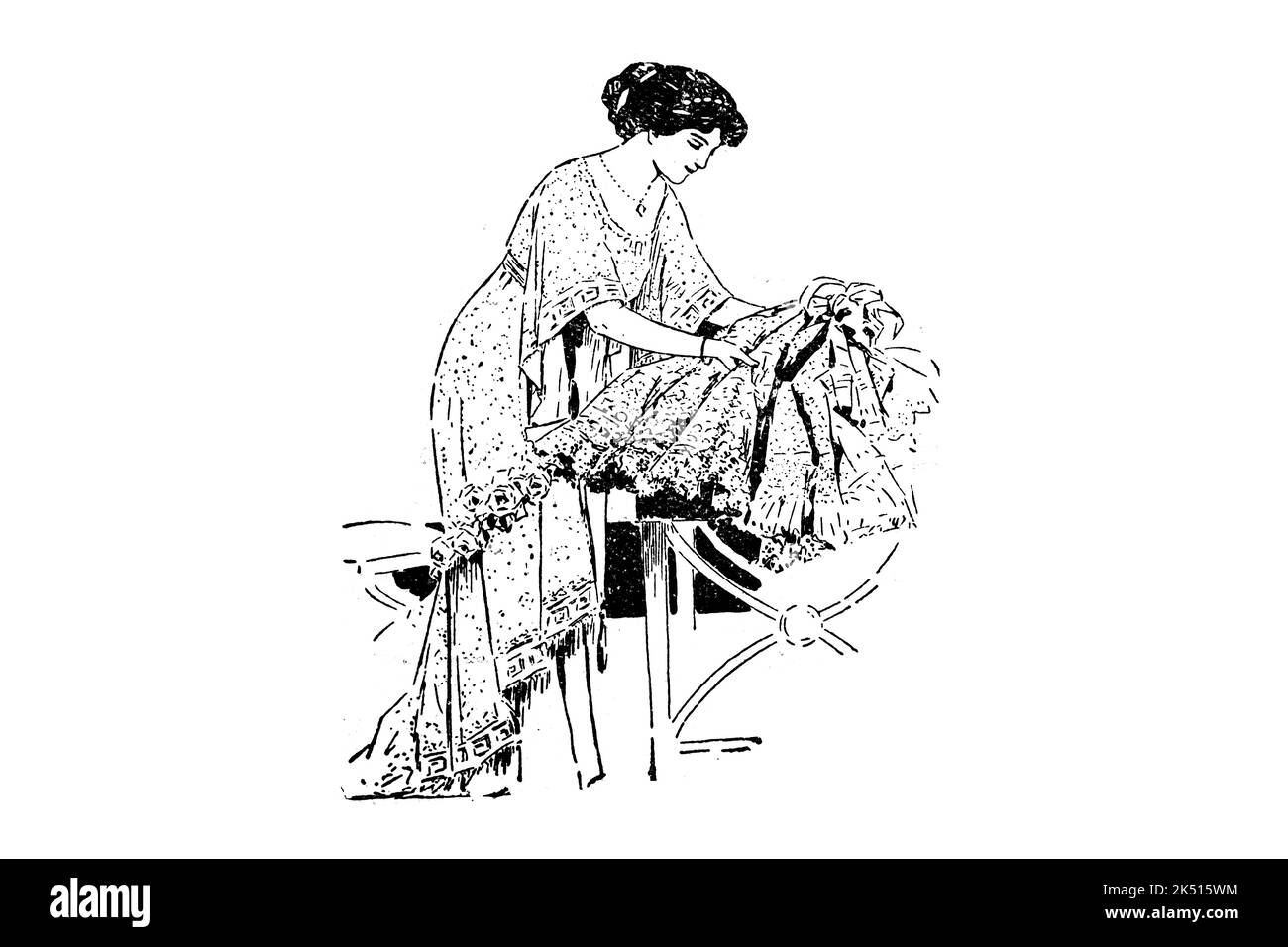 Seamstress – illustrazione vintage del 1910s Foto Stock