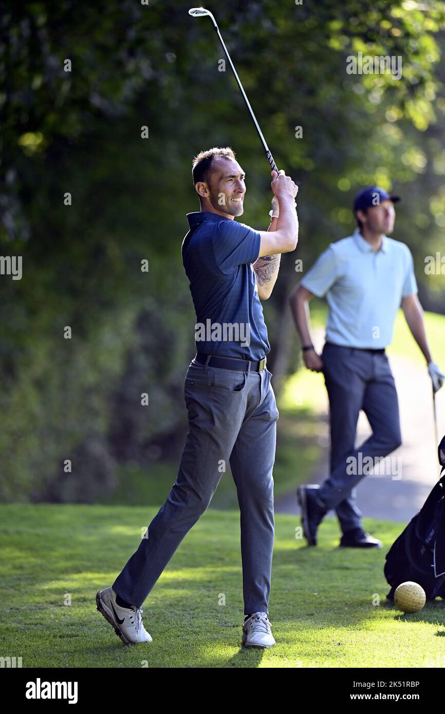 Silvio Proto è stato raffigurato durante la manifestazione "Golf to Paris" organizzata dal Comitato olimpico belga BOIC-COIB martedì 4 ottobre 2022 a la Tournette golf di Nivelles. FOTO DI BELGA ERIC LALMAND Foto Stock