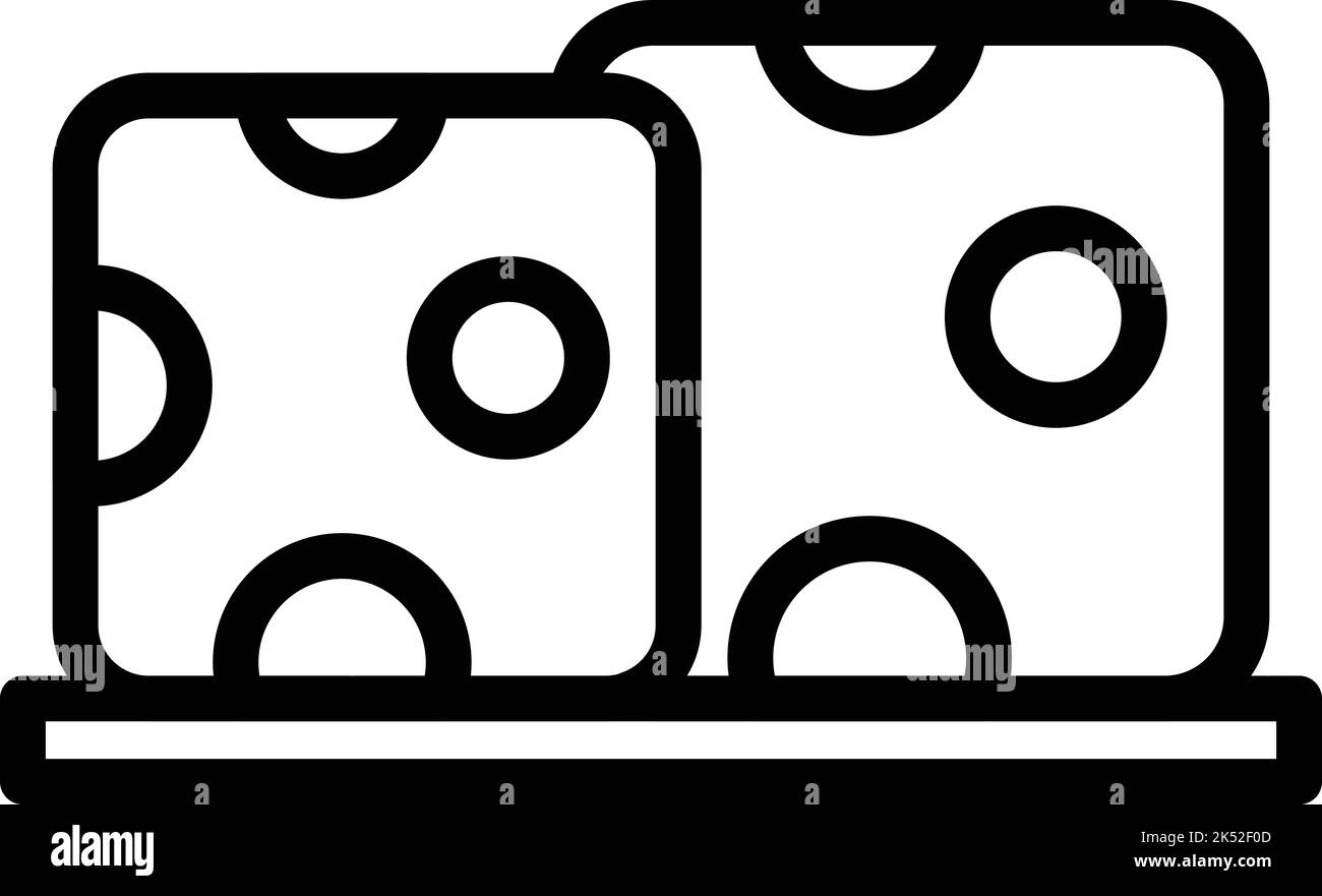 Formaggio di soia icona contorno vettore. Cibo di soia. Tofy di soia Illustrazione Vettoriale