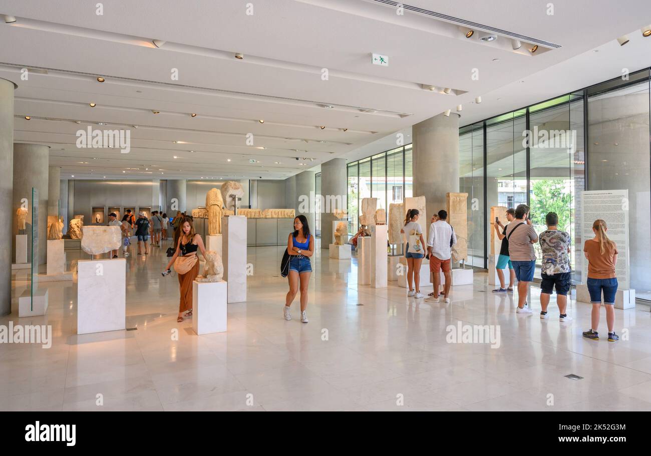 Interno del Museo dell'Acropoli, Atene, Grecia Foto Stock